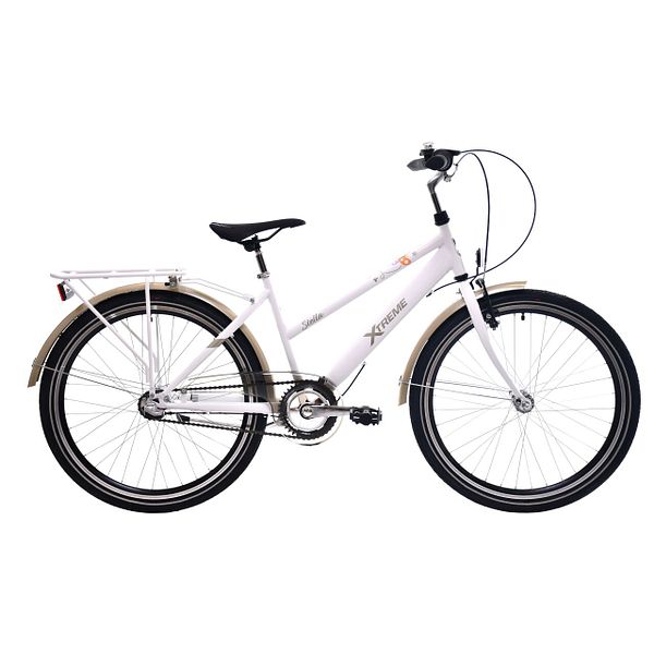 Stella nuorten polkupyörä 24", valkoinen 37cm