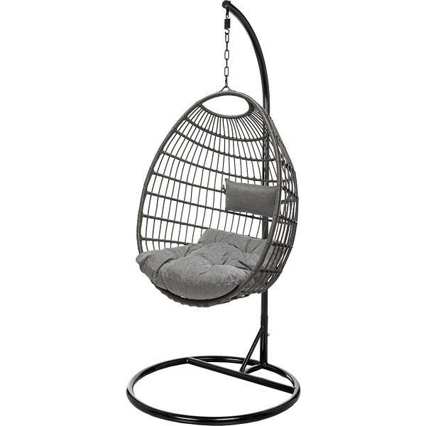 Riipputuoli + istuin- ja niskatyyny harmaa