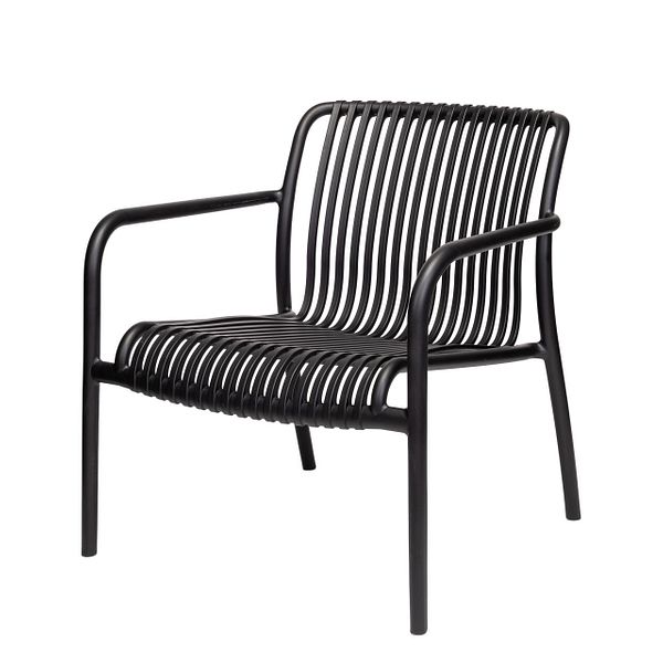 Pinottava nojatuoli, musta