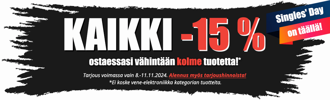 �� KAIKKI* -15 % ostaessasi vähintään 3 tuotetta!