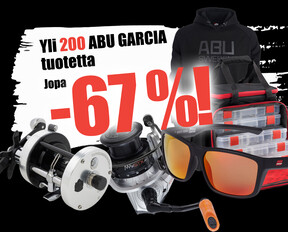 Yli 200 Abu Garcia tuotetta jopa -67 %