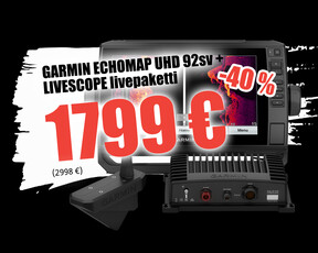 Garmin Echomap UHD 92SV+LiveScope livepaketti -40%