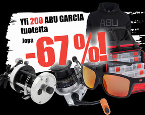 Yli 200 Abu Garcia tuotetta jopa -67 %