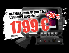 Garmin Echomap UHD 92SV+LiveScope livepaketti -40%