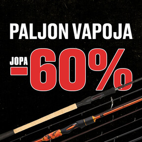 Paljon vapoja, jopa -60 %