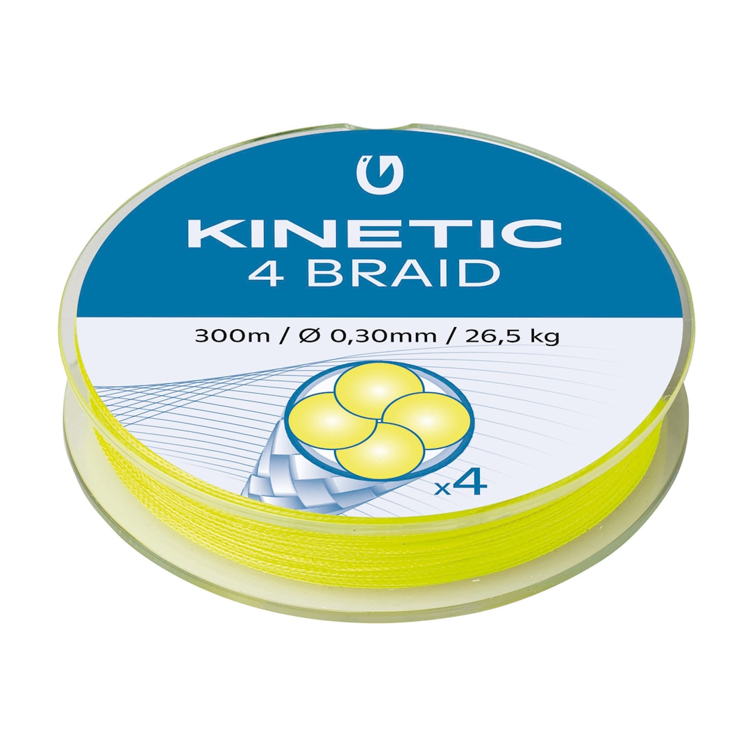 Kinetic 4 Braid Fluo Yellow 300 m kuitusiima