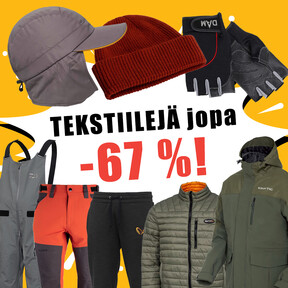 Tekstiilejä jopa -67 %