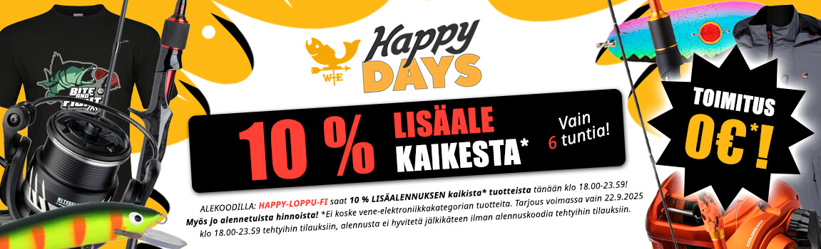 ⏳ Vielä tänään: Kaikki kelat, vavat ja setit alennettu! Toimitus 0 €*!
