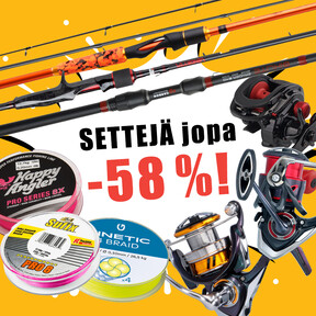 Settejä jopa -58 %