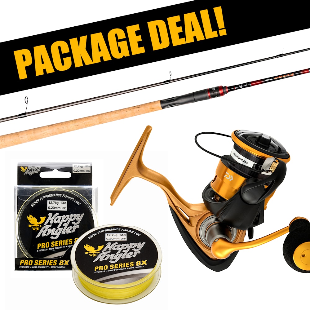 Daiwa Fuego 8´6" + 23 Aird LT avokelasetti kuitusiimalla