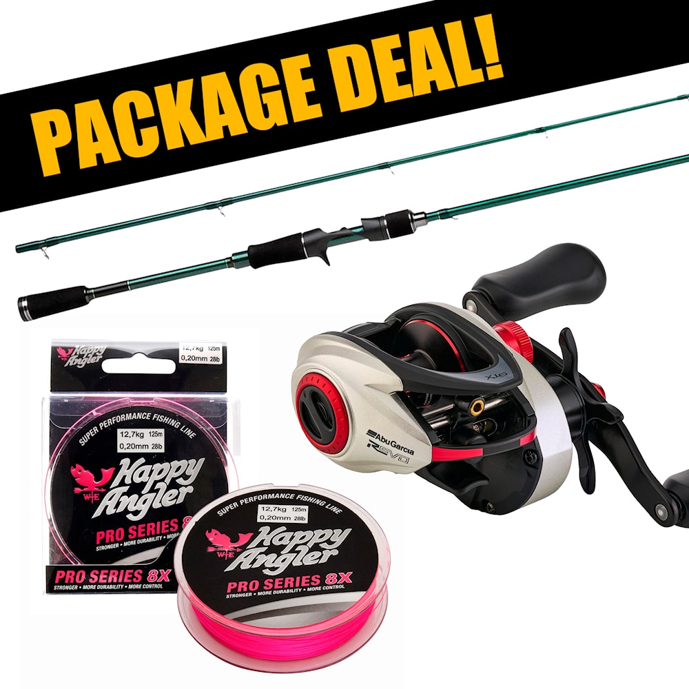 Abu Garcia Spike X + Revo STX hyrräkelasetti kuitusiimalla