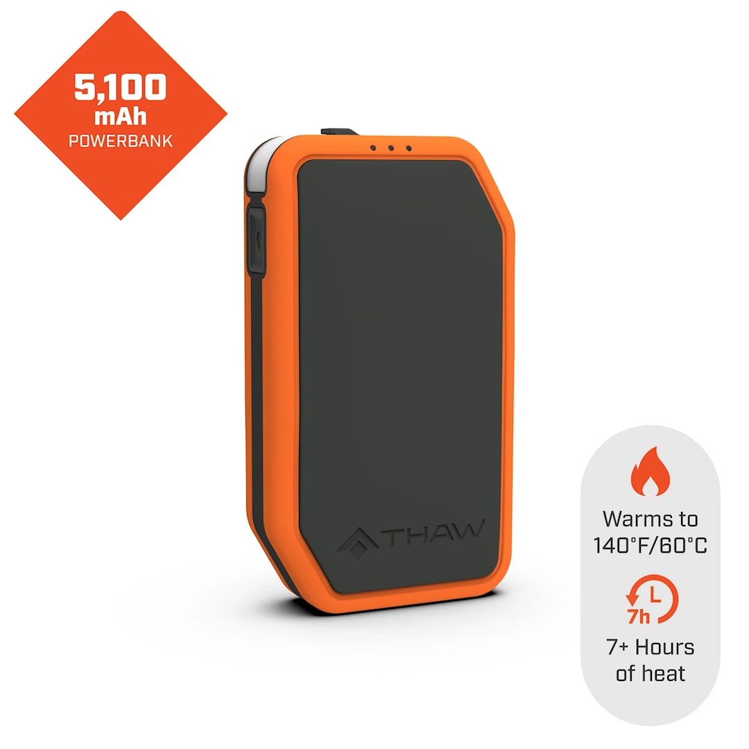 THAW ladattava käsienlämmitin taskulampulla + 5000 mAh powerbank