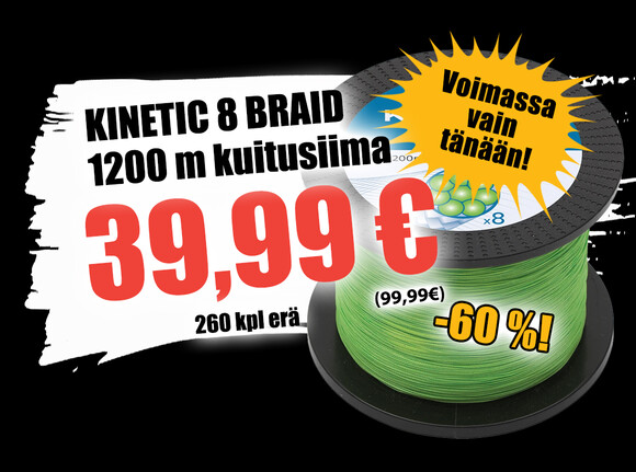 Kinetic 8 Braid Fluo Green 1200 m kuitusiima