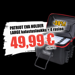 Patriot EVA Holder Large kalastuslaukku + 4 rasiaa 49,99 (79,99) 100 kpl erä