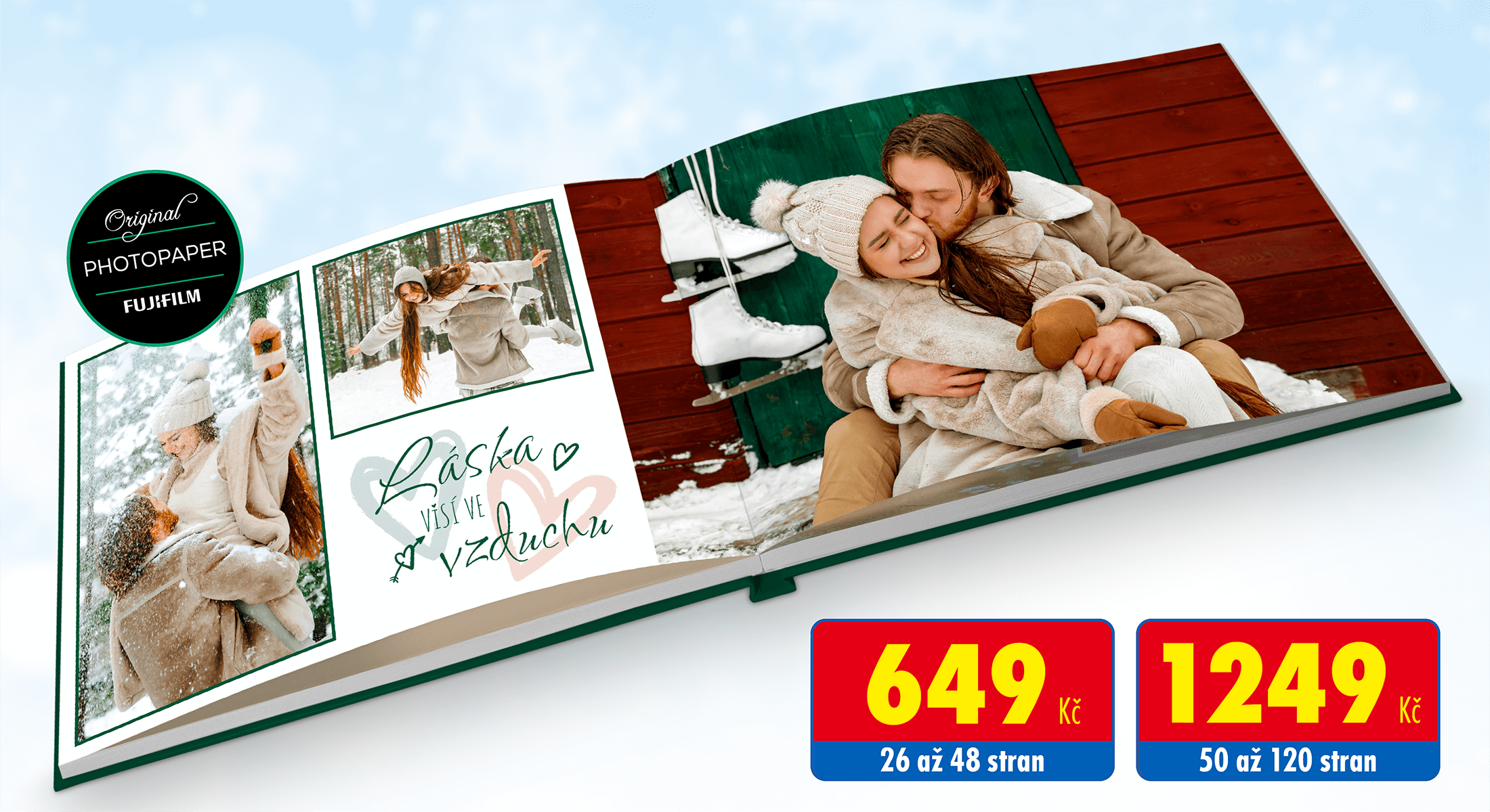 Senzační ceny deLUXE Fotokniha pevná, cca A4 na šířku