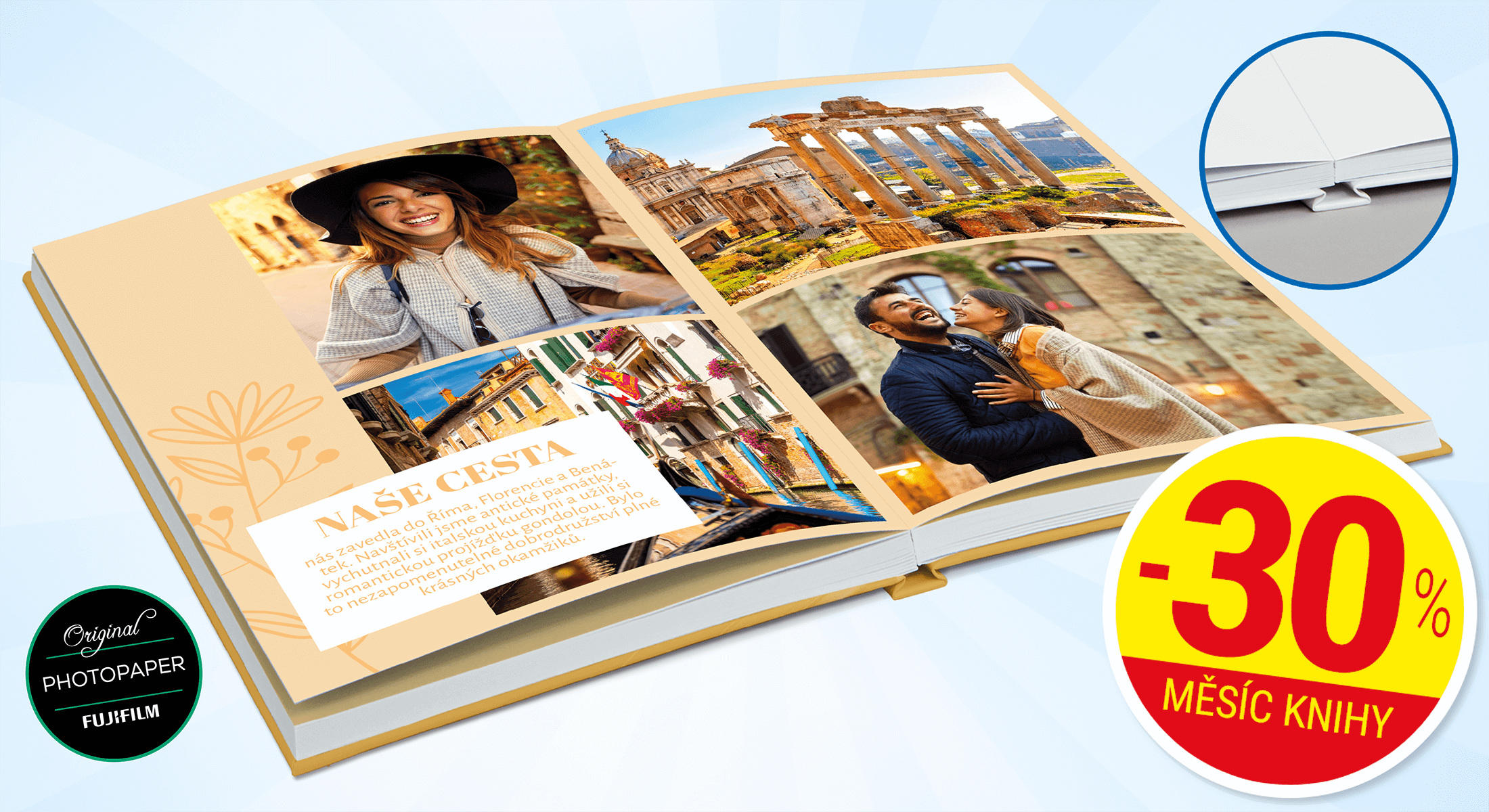 -30 % deLUXE Fotokniha pevná, cca A4 na výšku