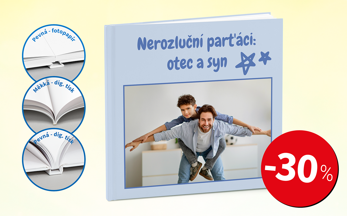 -30 % Fotoknihy čtvercové, cca 20 x 20 cm 