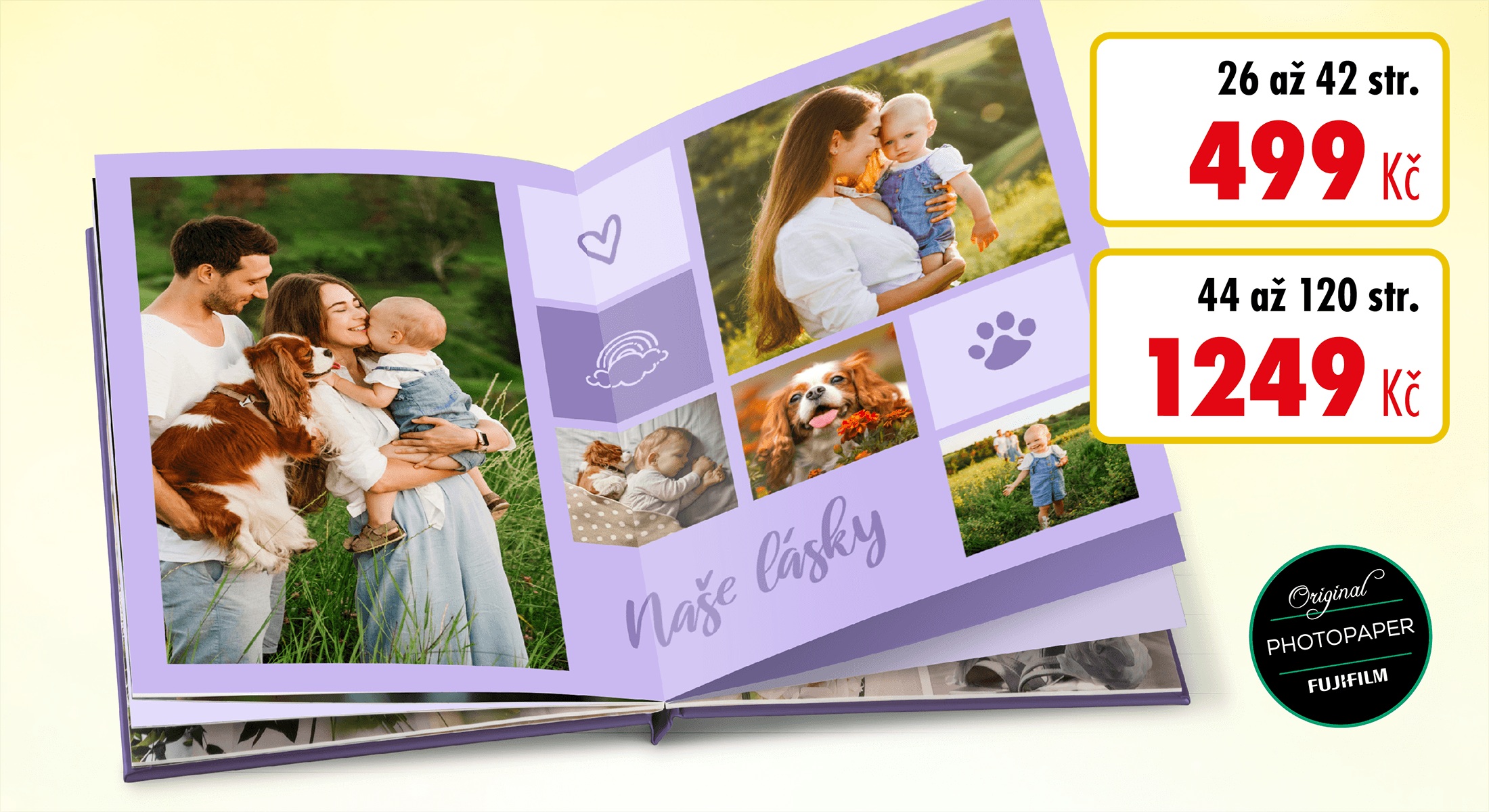 Senzační cena deLUXE Fotokniha pevná, cca A4 na výšku