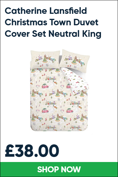 Catherine Lansfield Christmas Town Duvet Cover Set Neutral