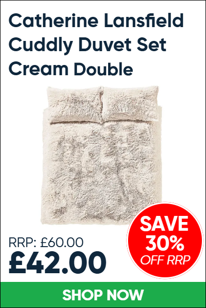 Catherine Lansfield Cuddly Duvet Set Cream