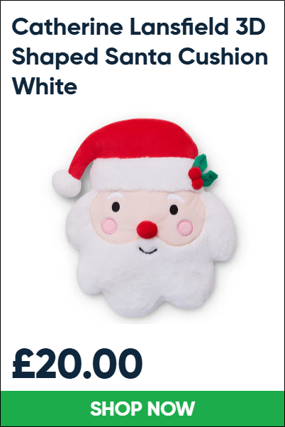 Catherine Lansfield 3D Shaped Santa Cushion White