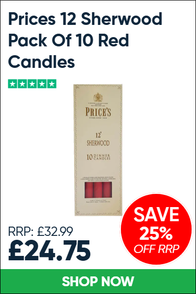 Prices 12" Sherwood Pack Of 10 Red Candles