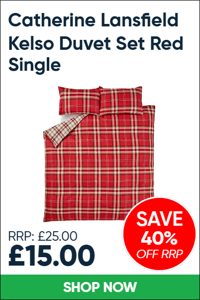 Catherine Lansfield Kelso Duvet Set Red