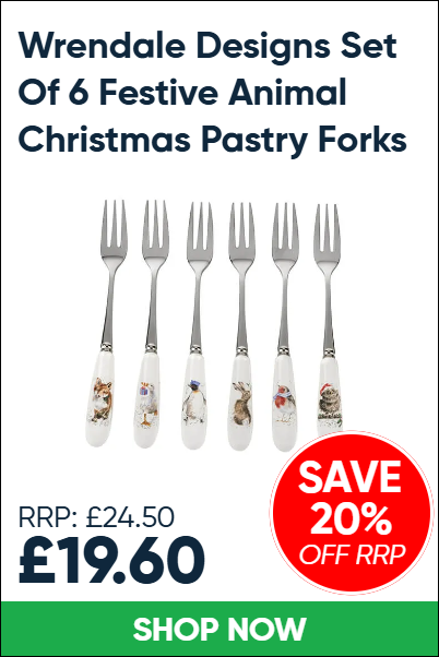 Wrendale Designs Set Of 6 Festive Animal Christmas Pastry Forks
