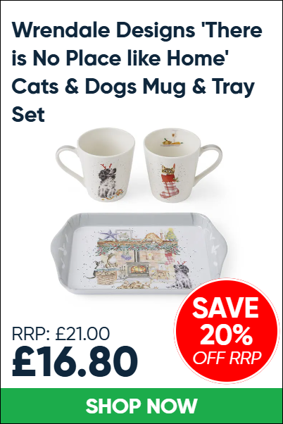 Wrendale Designs 'There is No Place like Home' Cats & Dogs Mug & Tray Set