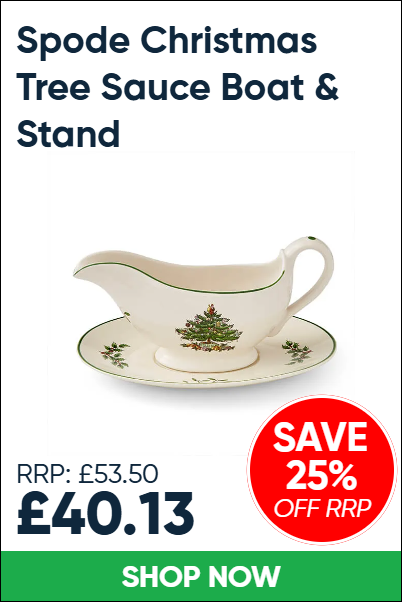 Spode Christmas Tree Sauce Boat & Stand