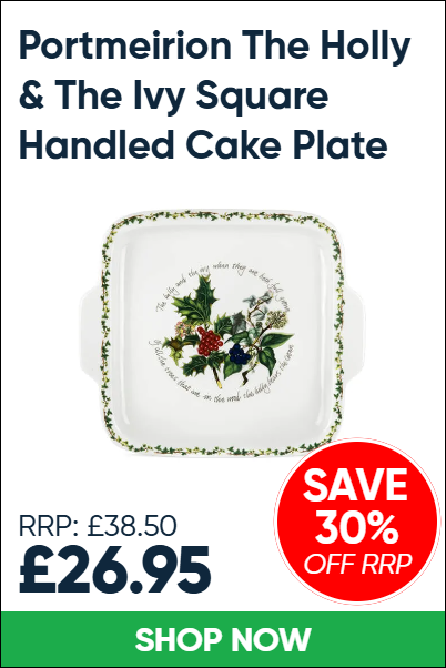Portmeirion The Holly & The Ivy Square Handled Cake Plate