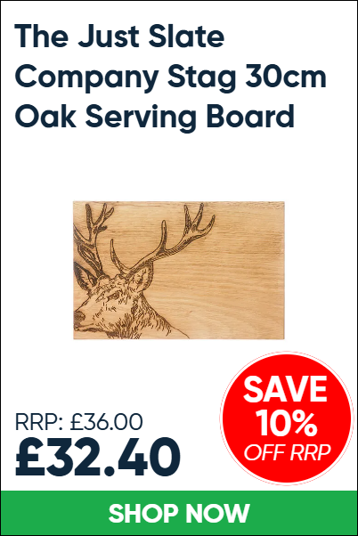 The Just Slate Company Stag 30cm Oak Serving Board