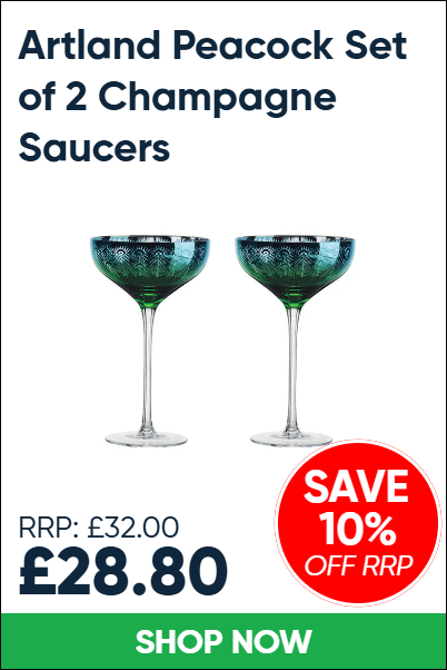 Artland Peacock Set of 2 Champagne Saucers