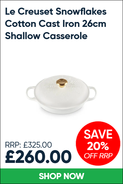 Le Creuset Snowflakes Cotton Cast Iron 26cm Shallow Casserole