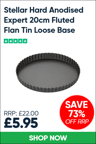 Stellar Hard Anodised Expert 20cm Fluted Flan Tin Loose Base
