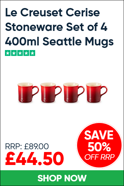 Le Creuset Cerise Stoneware Set of 4 400ml Seattle Mugs