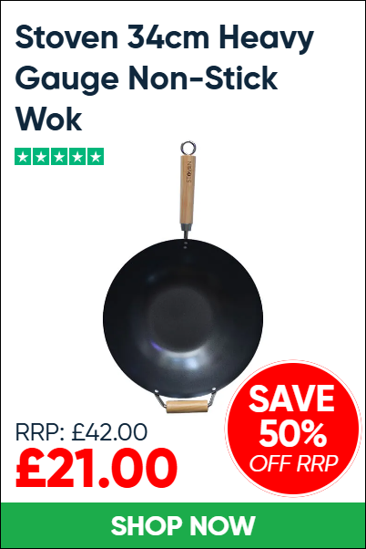 Stoven 34cm Heavy Gauge Non-Stick Wok