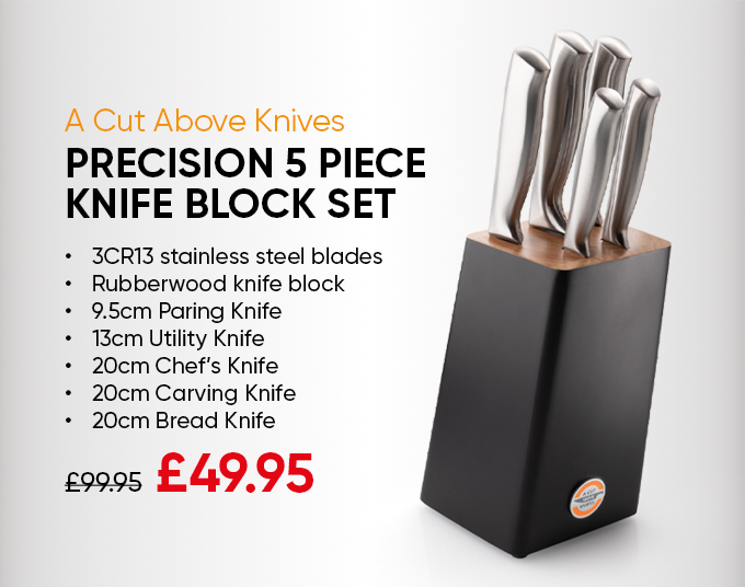 A Cut Above Knives Precision 5 Piece Knife Block Set