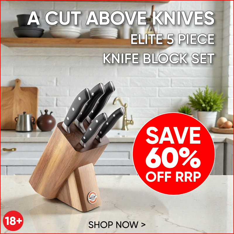 A Cut Above Knives Elite 5 Piece Knife Block Set