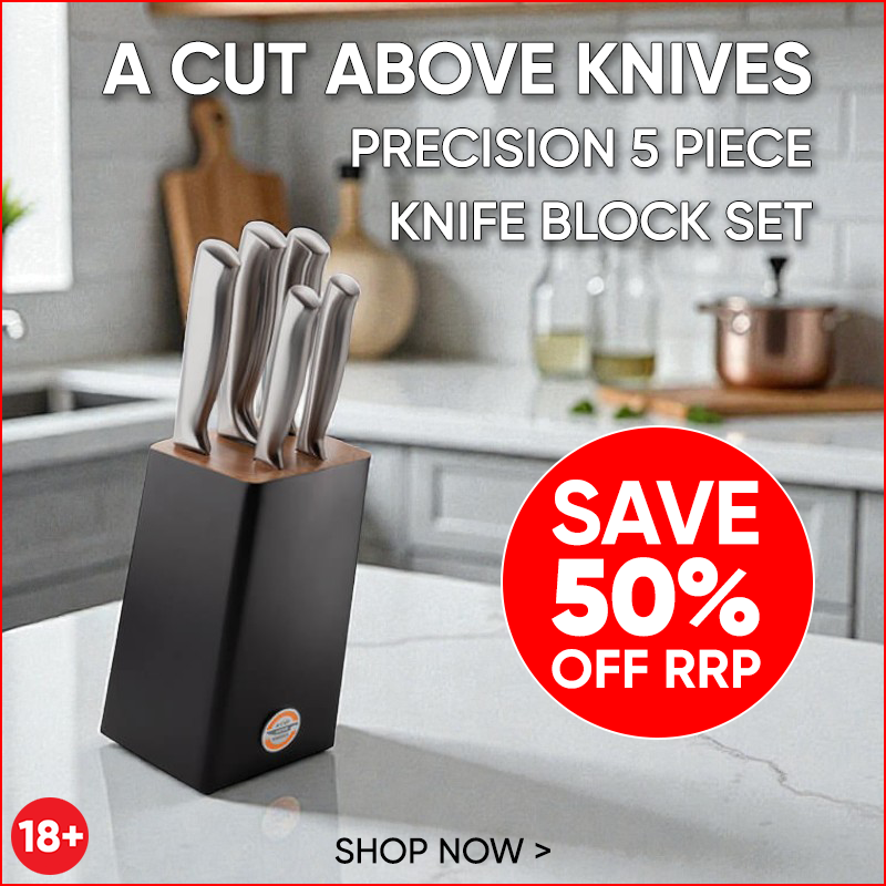 A Cut Above Knives Precision 5 Piece Knife Block Set