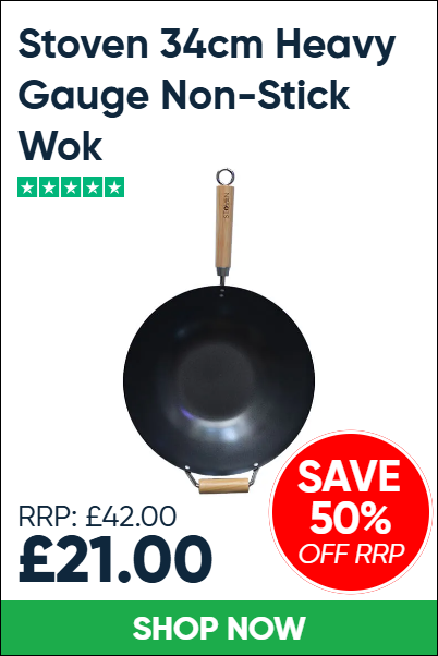 Stoven 34cm Heavy Gauge Non-Stick Wok