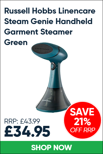 Russell Hobbs Linencare Steam Genie Handheld Garment Steamer Green