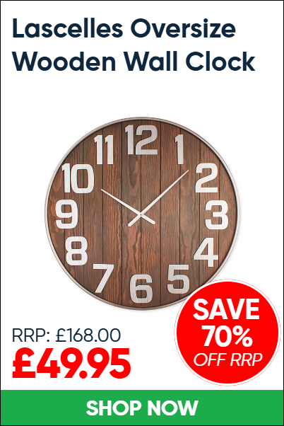 Lascelles Oversize Wooden Wall Clock