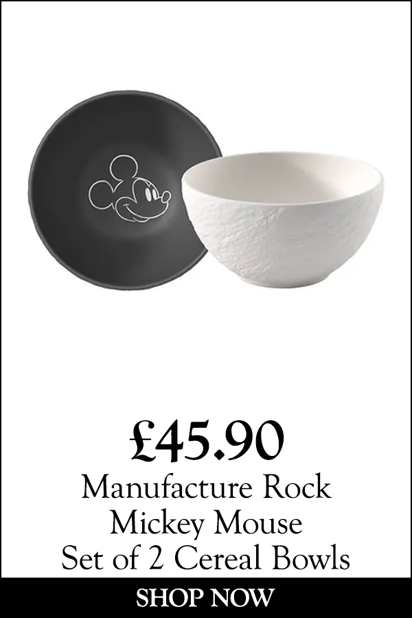 Villeroy & Boch Manufacture Rock Mickey Mouse Set of 2 Cereal Bowls