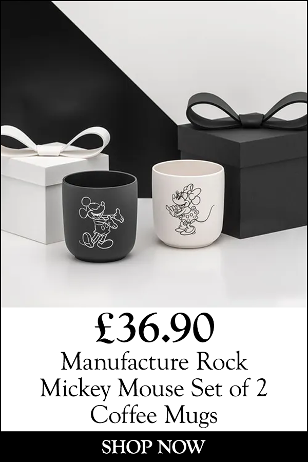 Villeroy & Boch Manufacture Rock Mickey Mouse Set of 2 Coffee Mugs