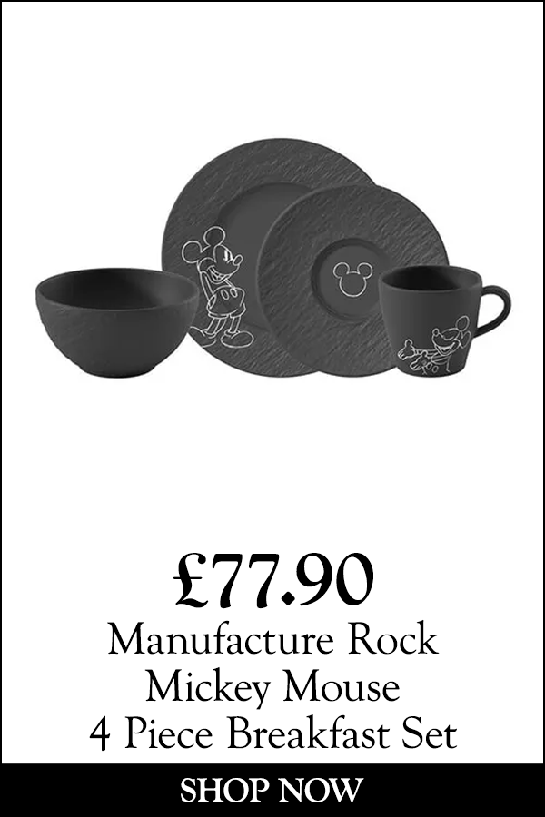 Villeroy & Boch Manufacture Rock Mickey Mouse 4 Piece Breakfast Set
