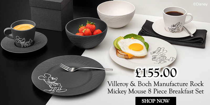 Villeroy & Boch Manufacture Rock Mickey Mouse 8 Piece Breakfast Set