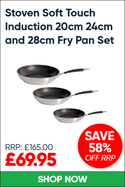 Stoven Soft Touch Induction 20cm 24cm and 28cm Fry Pan Set