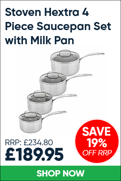 Stoven Hextra 4 Piece Saucepan Set with Milk Pan