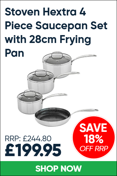 Stoven Hextra 4 Piece Saucepan Set with 28cm Frying Pan